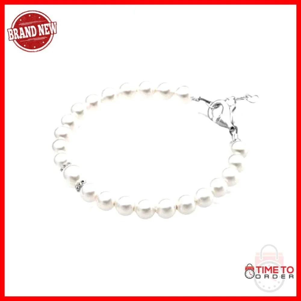 Sterling Silver Pearl Bracelet for Girls, Adjustable Charm, Keepsake Gift